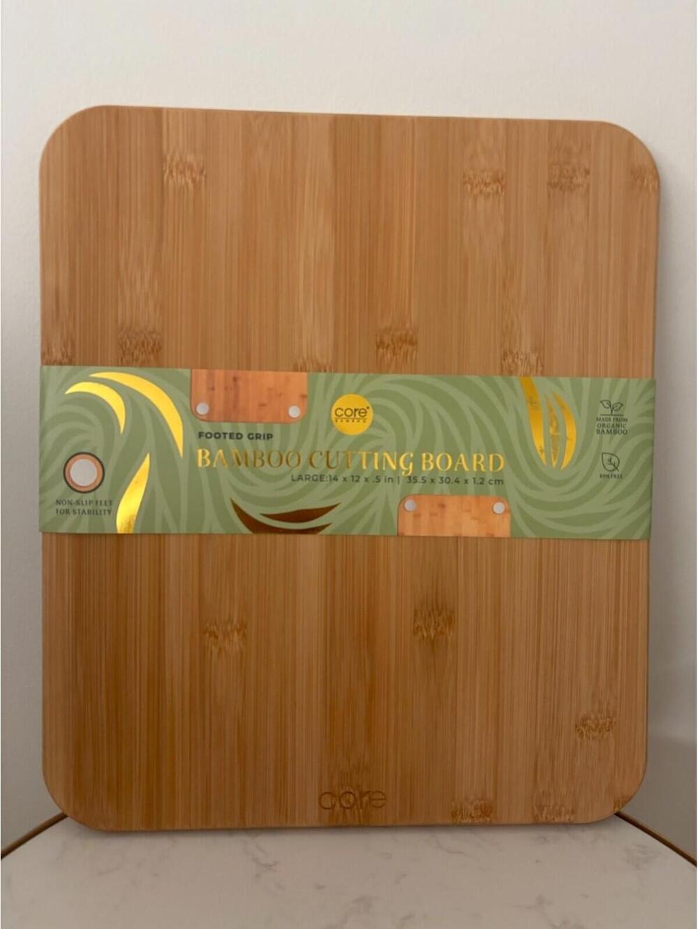 Footed Grip Core Organic Bamboo Kitchen Cutting Board Large BPA Free.NWT - Picture 2 of 8